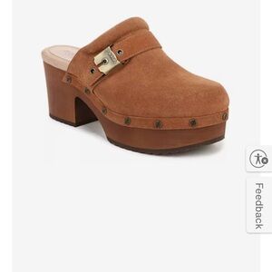 Dr. Scholl's Honey Brown Suede Mules